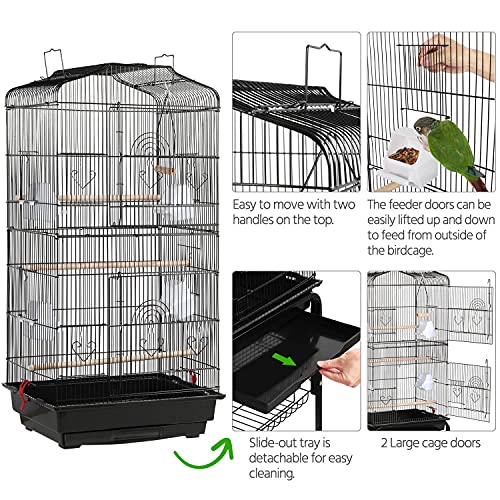 64-inch Open Top Bird Cage with Stand