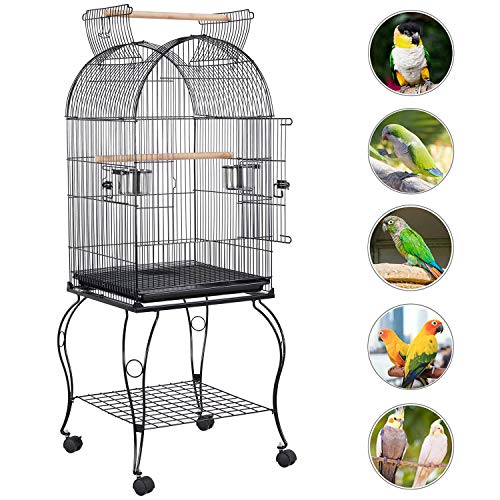 59-inch open top bird cage with stand
