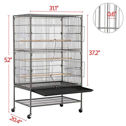 Large Wrought Iron Parrot Cage with Stand