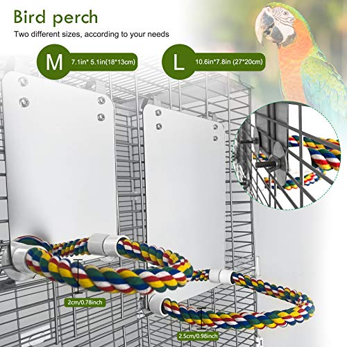 7" Bird Mirror with Rope Perch & Toys