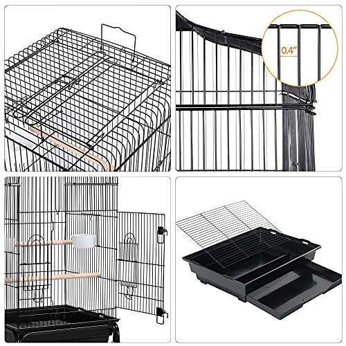 Rolling Parrot Cage with Detachable Stand