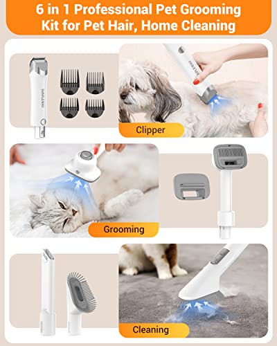 6-in-1 Pet Grooming Kit with Powerful Dog Vacuum