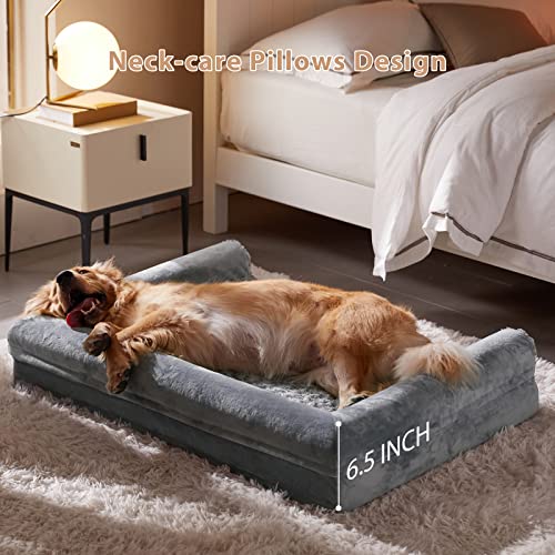 Orthopedic Dog Bed for Large Dogs - Grey