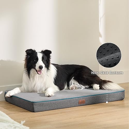 Large Waterproof Memory Foam Dog Bed - Grey