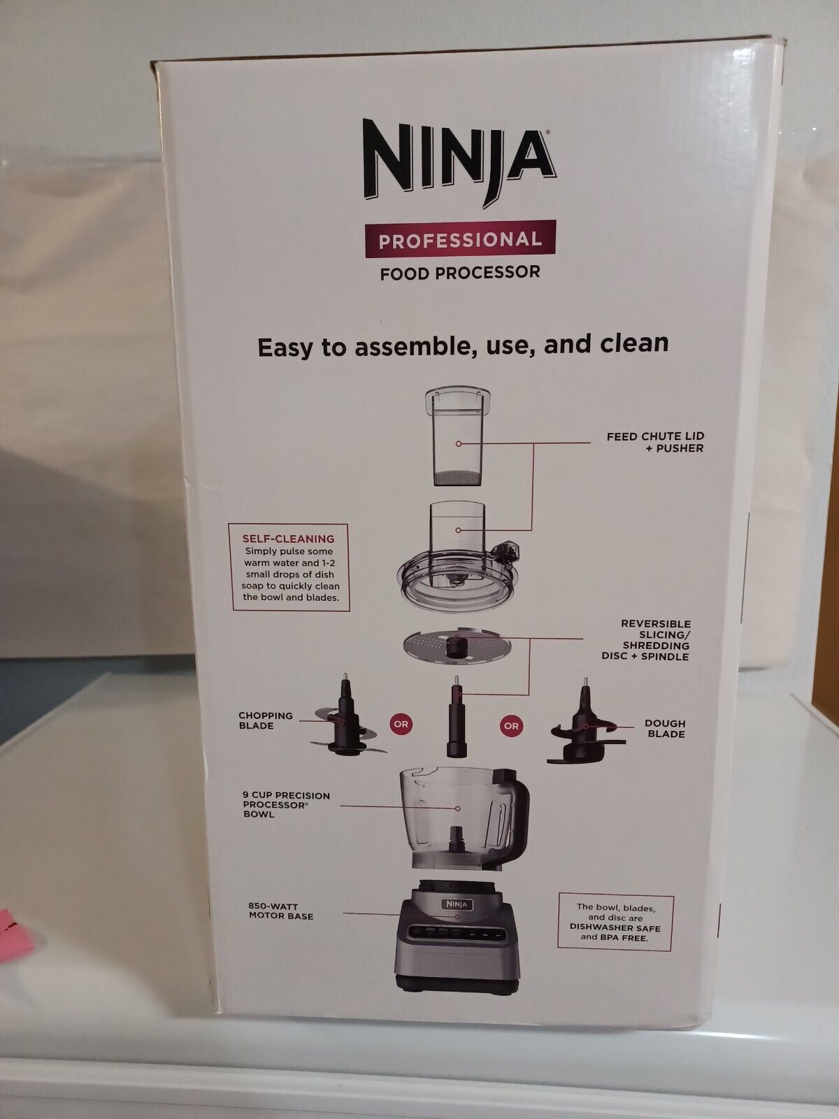 Ninja Pro Food Processor, 850W, 9-Cup, Auto-iQ