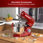 6.5 Qt 660W Tilt-Head Stand Mixer - Red