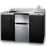 Compact Kitchenette with 2-Burner Cooktop and Sink