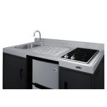 Compact Kitchenette with 2-Burner Cooktop and Sink