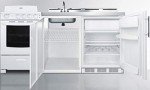 Summit 72" All-in-One Kitchenette with Range & Sink