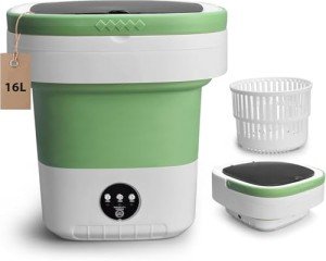 Compact 16L Mini Washing Machine with Spin Basket