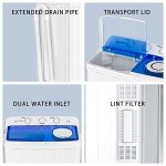 Auertech Mini Twin Tub Washing Machine - 28lbs