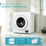 Euhomy 3.5 cu ft Portable Laundry Dryer, White