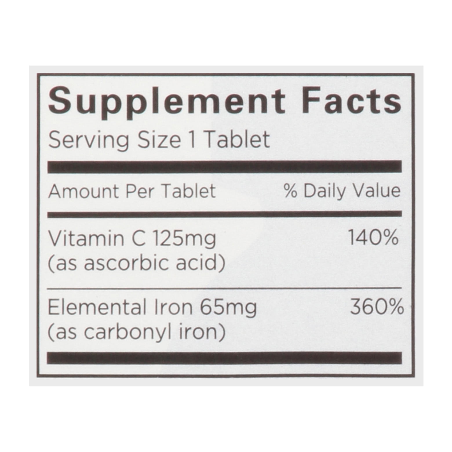 High-Potency Vitron-C Iron Supplement, 60 Count