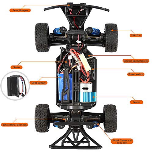 High-Speed 1/18 Scale RC Truck with LED Light