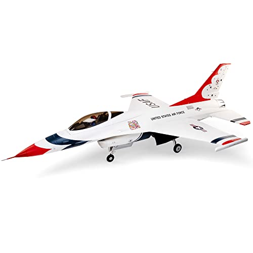 E-flite RC Airplane F-16 Thunderbirds 80mm EDF BNF Basic Transmitter Battery and Charger Not Included with AS3X and Safe Select EFL87950 Airplanes Bind and Fly Electric