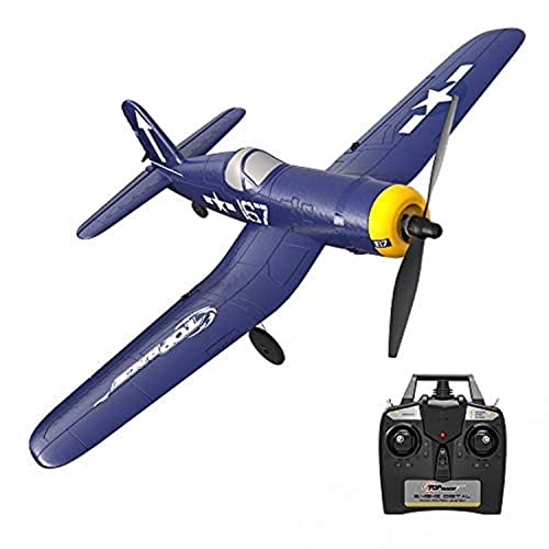 Top Race Old School Remote Control Airplane – F4U Corsair Fighter Plane with Range Over 300 ft. – Battery Powered 4 Channel RC Plane for Acrobatics and Stunt Flying