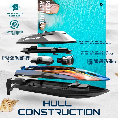 Fast RC Boat with Case - Alpharev R308