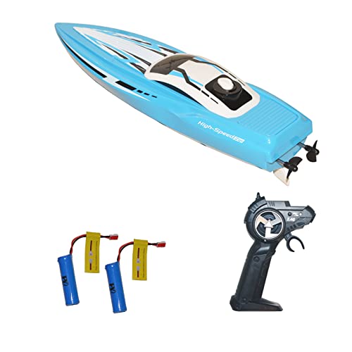 Blue RC Speedboat - 12+ mph, 2.4 GHz