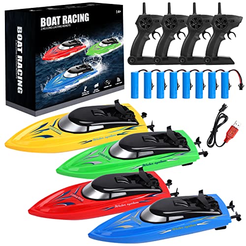 Fast RC Boats for Pools and Lakes, 4-Pack