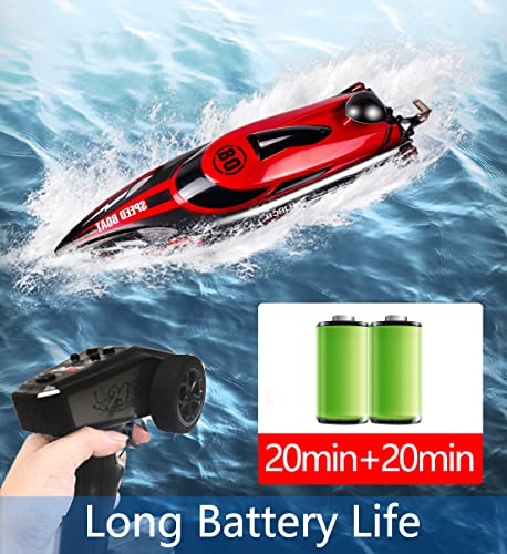 Red High Speed RC Boat for Pools and Lakes