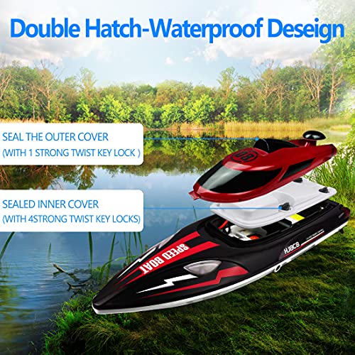 Red High Speed RC Boat for Pools and Lakes