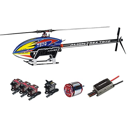 Align TB70 Electric Helicopter Top Combo (Blue) - Remote Control Helicopter Top Combo Included ESC, Motor, Servo - HELIDIRECT