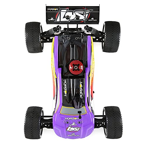 Losi RC Car 1/8 8IGHT-T 4 Wheel Drive Truggy Nitro RTR Nitromethane Fuel Dispenser Charger and Glow Igniter not Included Purple/Yellow LOS04011V2