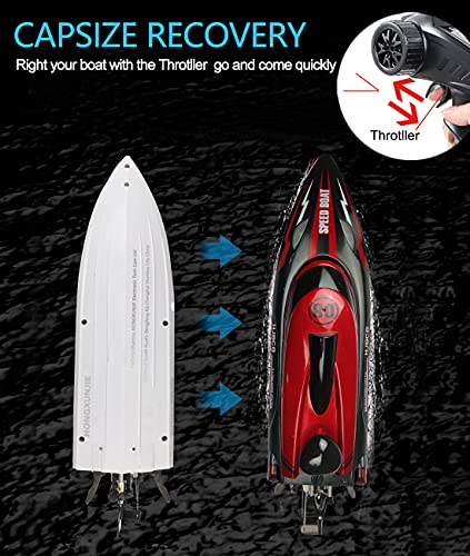 Red High Speed RC Boat for Pools and Lakes
