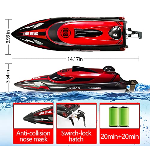 Red High Speed RC Boat for Pools and Lakes