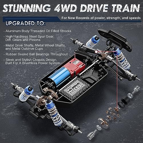 Fast RC Truck, Brushless Motor, 1/16 Scale
