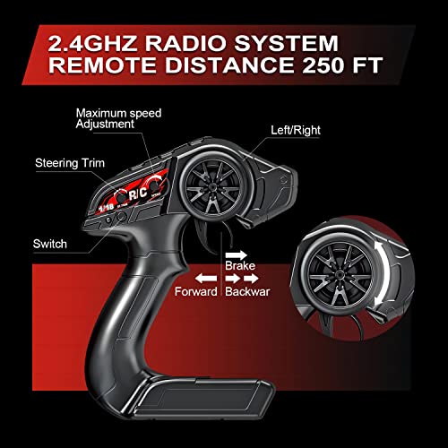 1:18 Scale Waterproof RC Car with Upgraded Motor