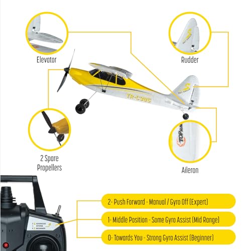 Top Race RC Plane 4 Channel Remote Control Airplane Ready to Fly RC Planes for Adults, Stunt Flying Upside Down, Easy & Ready to Fly, Great Gift Toy for Adults or Advanced Kids TR-C385