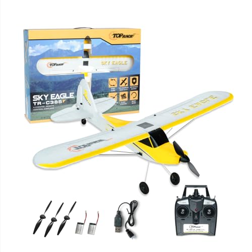 Top Race RC Plane 4 Channel Remote Control Airplane Ready to Fly RC Planes for Adults, Stunt Flying Upside Down, Easy & Ready to Fly, Great Gift Toy for Adults or Advanced Kids TR-C385