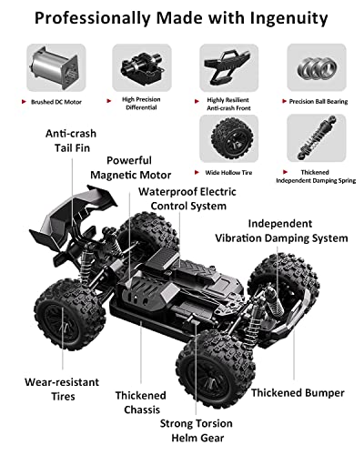 High-speed 4WD RC Car with LED Lights