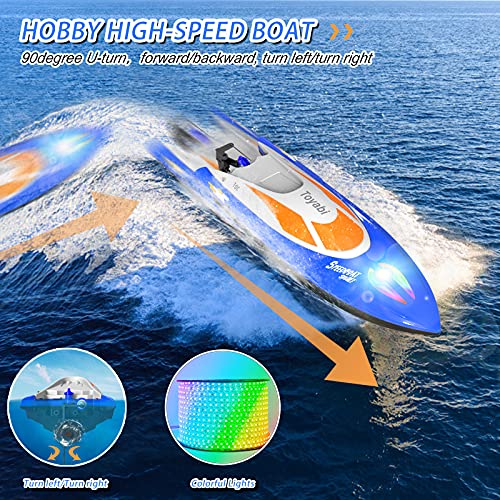 GizmoVine RC Boats with Lights & High Speed