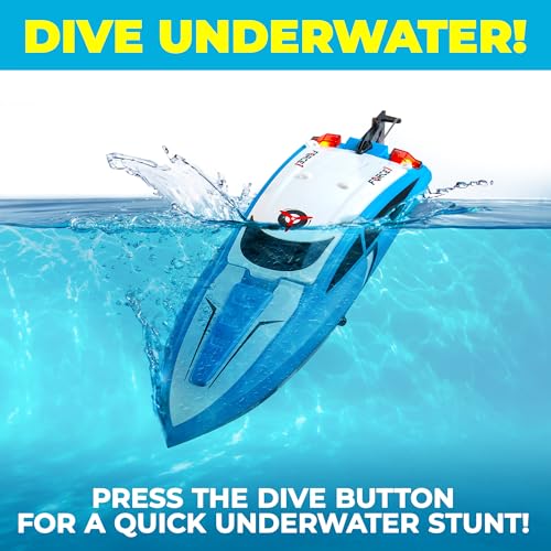 Blue RC Boat for Pools & Lakes - Fast!