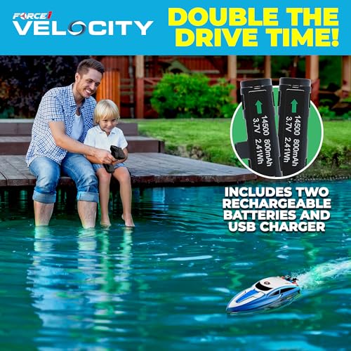 Blue RC Boat for Pools & Lakes - Fast!