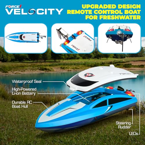 Blue RC Boat for Pools & Lakes - Fast!