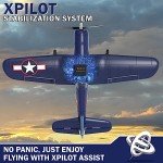 RC Plane 4 Channel Remote Controlled Aircraft Ready to Fly, One Key Aerobatic and One-Key U-Turn, Easy Control for Beginners, F4U Corsair RC Airplane Best Gift for Advanced Kids LEAMBE