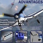 RC Plane 4 Channel Remote Controlled Aircraft Ready to Fly, One Key Aerobatic and One-Key U-Turn, Easy Control for Beginners, F4U Corsair RC Airplane Best Gift for Advanced Kids LEAMBE
