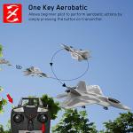 Top Race Remote Control Jet – Advanced F-22 Raptor Model RC Fighter Jet with Range Over 300 ft. – Battery Powered 4 Channel RC Plane with 6 Axis Gyro for Acrobatics