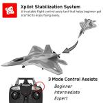 Top Race Remote Control Jet – Advanced F-22 Raptor Model RC Fighter Jet with Range Over 300 ft. – Battery Powered 4 Channel RC Plane with 6 Axis Gyro for Acrobatics