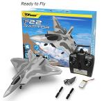 Top Race Remote Control Jet – Advanced F-22 Raptor Model RC Fighter Jet with Range Over 300 ft. – Battery Powered 4 Channel RC Plane with 6 Axis Gyro for Acrobatics