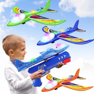 Foam Airplane Launcher Toys - 3 Pack