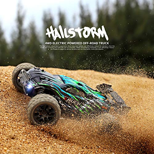 HAIBOXING RC Cars Hailstorm, 36+KM/H High Speed 4WD 1:18 Scale Electric Waterproof Truggy Remote Control Off Road Monster Truck with Two Rechargeable Batteries, RTR ALL Terrain Toys for Kids and Adult