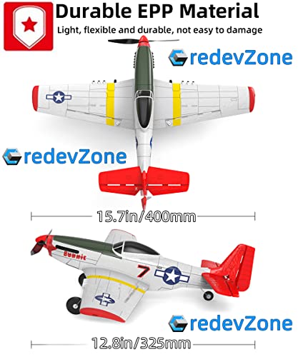 P51D RC Airplane 4CH 2.4GHz Remote Control Warplane Mustang Plane Ready to Fly with Xpilot Stabilization System One-Key Aerobatic and One-Key U-Turn Function 2 Batteries for Beginners Trainer Gift