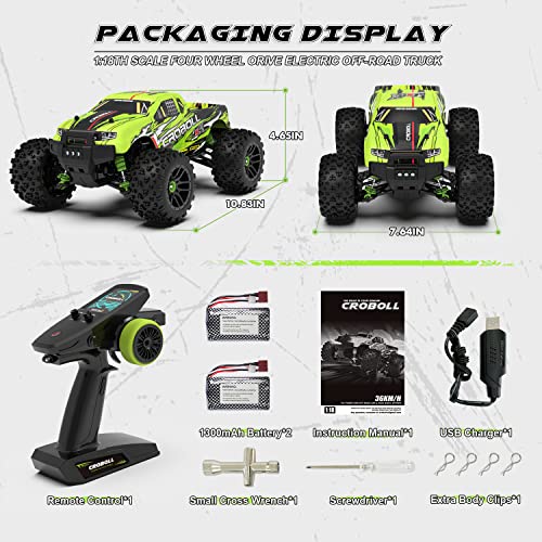 CROBOLL 1:18 RC Monster Truck, High Speed