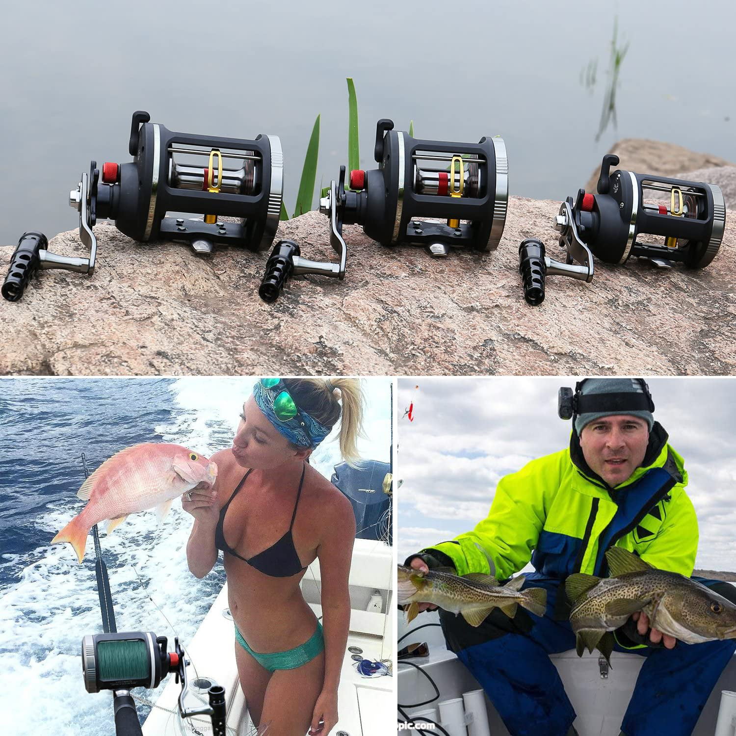 Sougayilang Saltwater Trolling Reel with 14+1BB