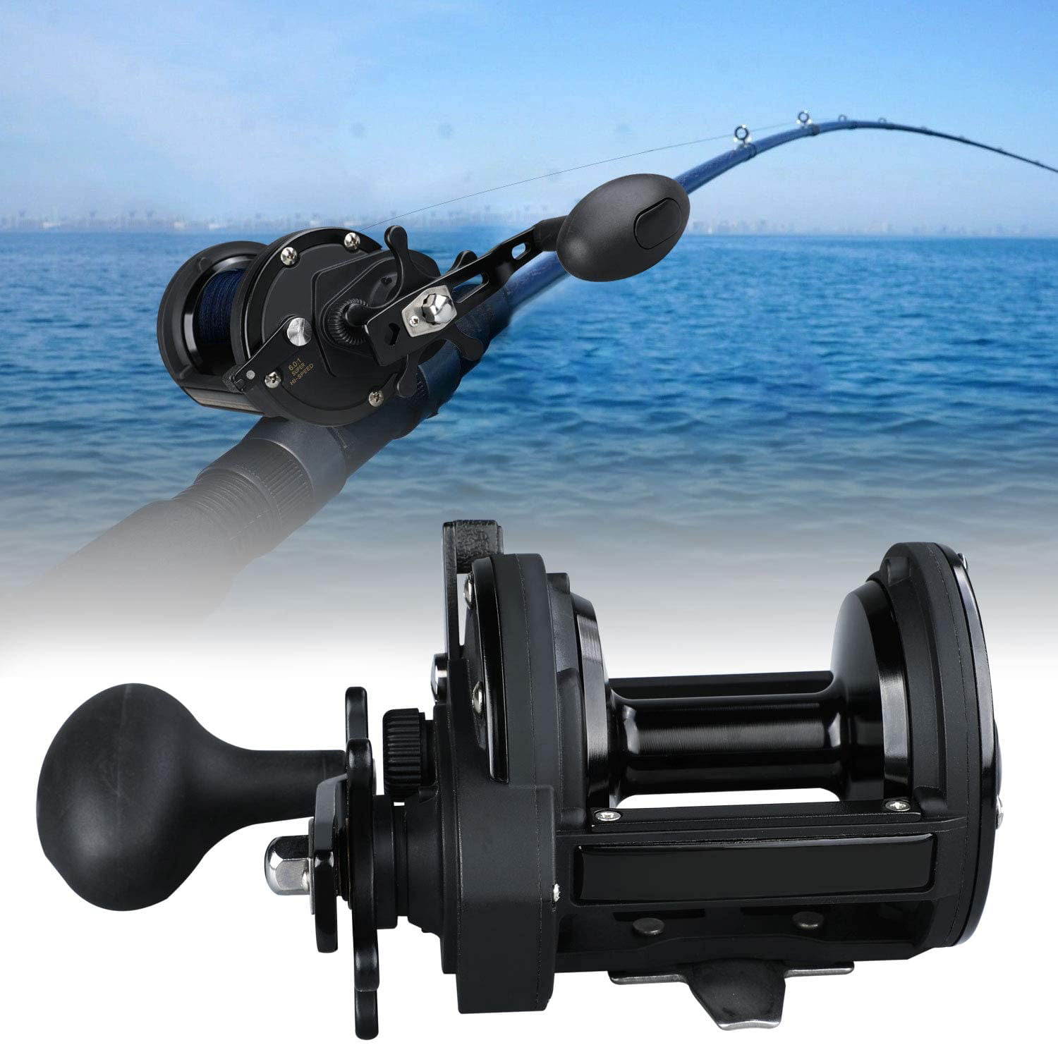 Sougayilang Powerful Drag Trolling Fishing Reel - Saltwater
