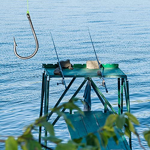 300PCS High-Carbon Steel Barbed Fishing Hooks - 10 Specifications